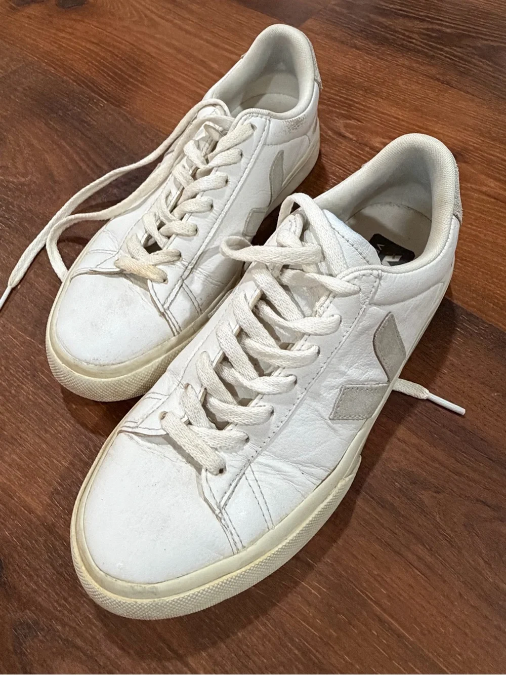 Veja women's sneakers - tan/white color Sz 7